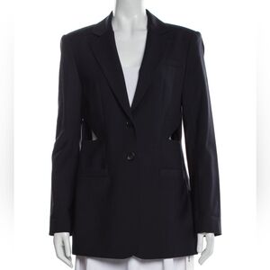 TIBI tropical wool cutout blazer DEEP NAVY
